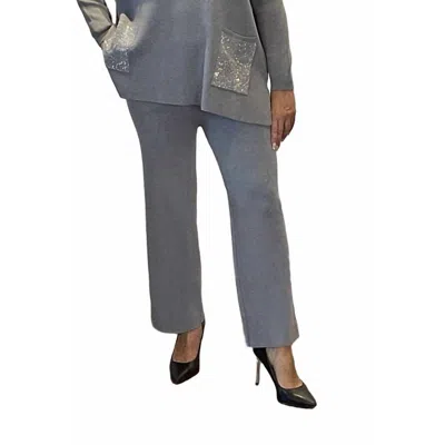 Eternelle Women's Elle Knit Wide Pants In Grey In Gray