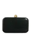 Ethan K Crocodile Leather Clutch Bag In Green