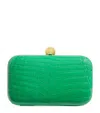 Ethan K Crocodile Leather Clutch Bag In Green