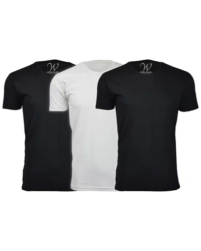 Ethan Williams Set Of 3 Ultra Soft Suede Crewneck T-shirt In Black