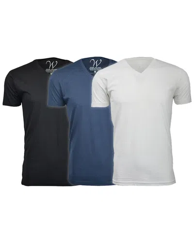 Ethan Williams Set Of 3 Ultra Soft Suede V-neck T-shirt In Multi