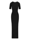Ether Apus Ribbed Midi Dress In Black