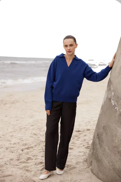 Ether Proxima Collar Sweater - Navy