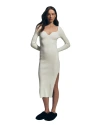 Ether Taurus Side-split Long Dress In White