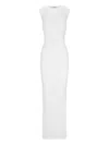 Ether Tiaki Side-slit Ribbed Maxi Dress In White