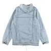 Ethik Men's Denim Anorak Light Stonewash Slip-on Jacket In Light Stonewash