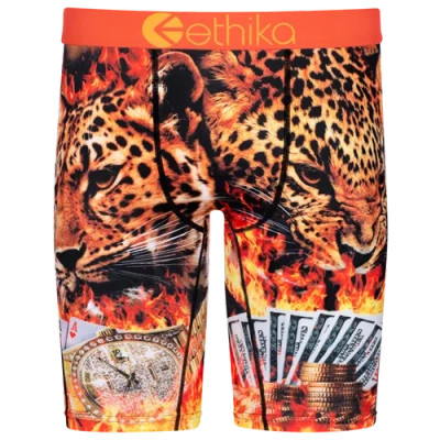 Ethika Kids' Boys   Cheetah Steez Underwear In Black/orange