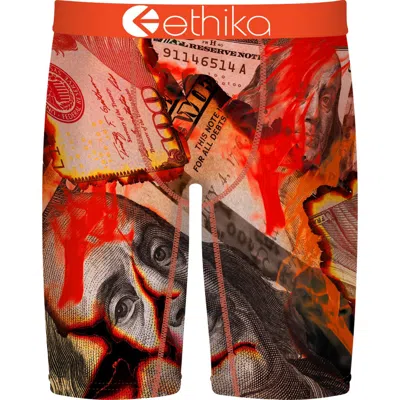 Ethika Kids' Burnin' Hundreds Print Boxer Briefs In Burning Hundreds