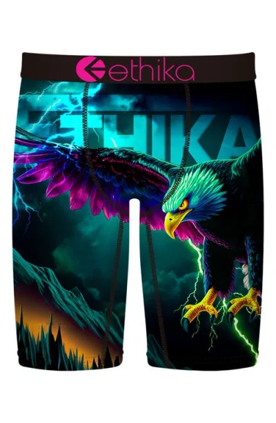 Ethika Kids' Cry Of The Bolt Boxer Briefs In Blue