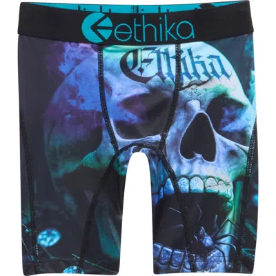 Ethika Kids' Death's Treasure Boxer Briefs In Blue