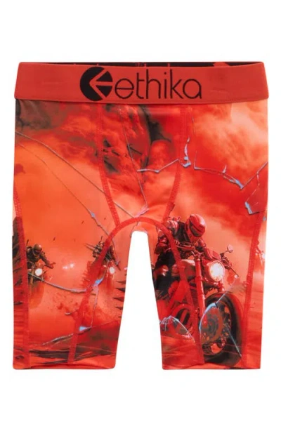Ethika Kids' Mad Mars Boxer Briefs In Red