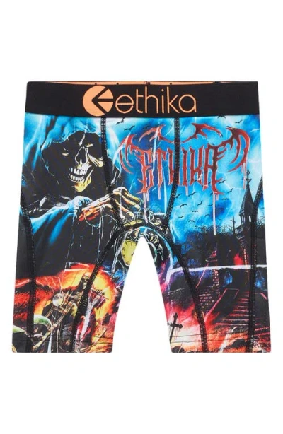 Ethika Kids' Outta Time Boxer Briefs In Blue