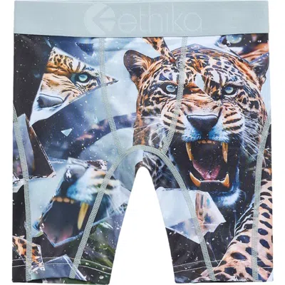 Ethika Kids' Shatter Cat Boxer Briefs In White