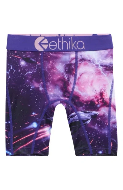 Ethika Kids' Space Ware Boxer Briefs In Purple
