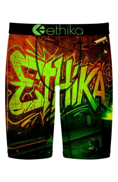 Ethika Kids' The Wall Boxer Briefs In Green