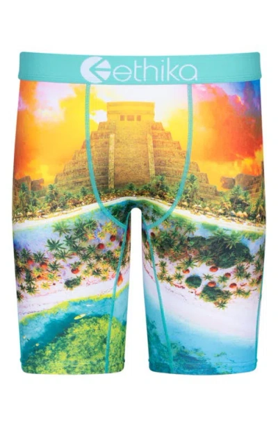 Ethika Kids' Tulum Temple Boxer Briefs In Multi