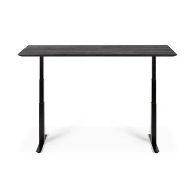 Ethnicraft Bok Adjustable Solid Wood Top Metal Base Writing Desk In Natural Oak