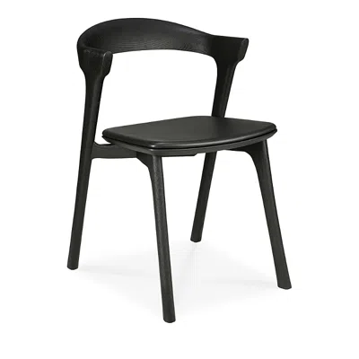 Ethnicraft Bok Dining Chair, Oak Black With Black Leather