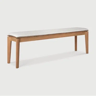 Ethnicraft Bok Solid Wood Teak Outdoor Bench In Off White