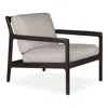 Ethnicraft Jack Lounge Chair In Mahogany Dark Brown W/ Ivory Cushion