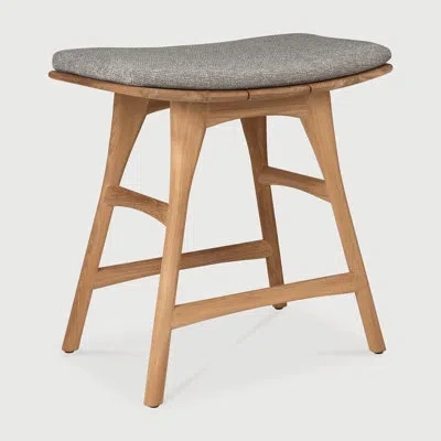 Ethnicraft Osso Teak Outdoor Stool With Cushion In Mocha