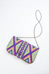 Ethnique Heera Handmade Beaded Shoulder Clutch Bag In Multi In Multi