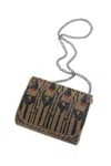 Ethnique Minervas Beaded Cross-body Clutch Bag In Bronze In Gold