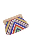 Ethnique Vee Handmade Beaded Clutch Bag In Multi In Multi