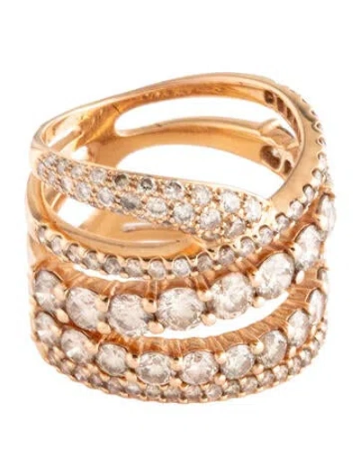 Pre-owned Etho Maria 18k 3.69ctw Diamond Multi-row Band In Multicolor