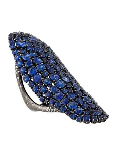 Pre-owned Etho Maria 18k Sapphire Long Cocktail Ring In Multi