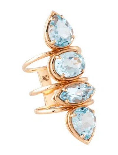 Pre-owned Etho Maria 18k Topaz Cocktail Ring In Multicolor