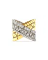 Etho Maria 18k White & Yellow Gold Reflexion Diamond Crossover Ring In Gold