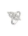 Etho Maria 18k White Gold Diamond Collection Diamond Mixed Cut Cluster Ring In Metallic