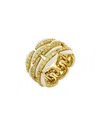Etho Maria 18k Yellow Gold & Ceramic Lop Diamond Multirow Ring In Gold