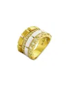 Etho Maria 18k Yellow Gold & Ceramic Mosaic Diamond Multirow Concave Ring In Gold