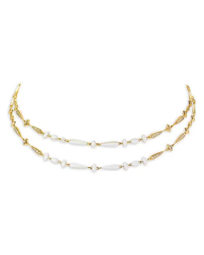 Etho Maria 18k Yellow Gold Brown Diamond & White Ceramic Statement Necklace, 29