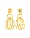 Etho Maria 18k Yellow Gold My Etho Ii Diamond Triple Ring Drop Earrings In Gold