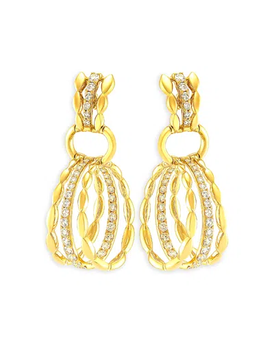 Etho Maria 18k Yellow Gold My Etho Ii Diamond Triple Ring Drop Earrings