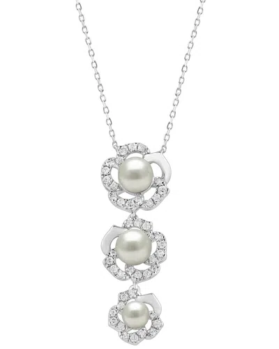 Ethos Creations Brilliant Bloom 14k 0.33 Ct. Tw. Lab-grown Diamond & Pearl Pendant