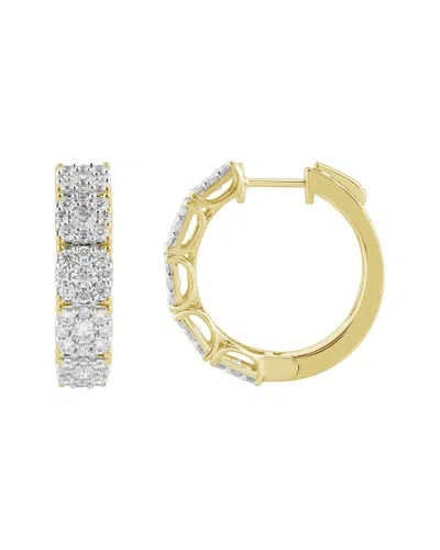 Ethos Creations Brilliant Bloom 14k 2.00 Ct. Tw. Lab-grown Diamond Hoop Earrings In Gold