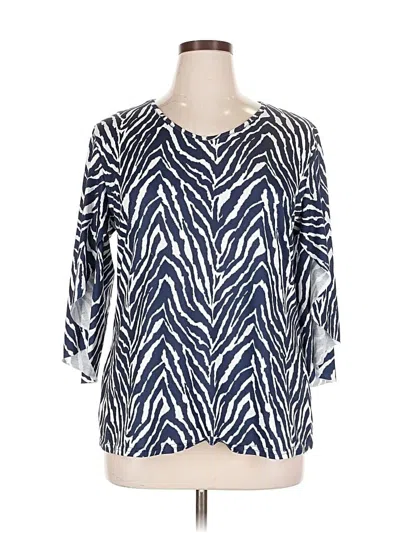 Pre-owned Ethyl 3/4 Sleeve Blouse In Blue