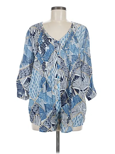 Pre-owned Ethyl 3/4 Sleeve Blouse In Blue