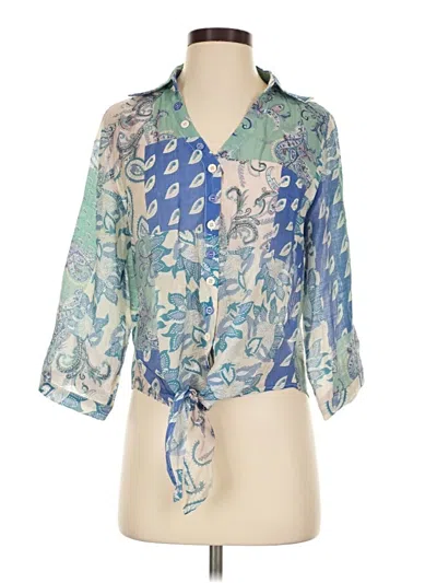 Pre-owned Ethyl 3/4 Sleeve Blouse In Blue