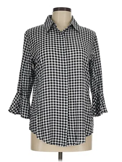 Pre-owned Ethyl 3/4 Sleeve Button Down Shirt In Black