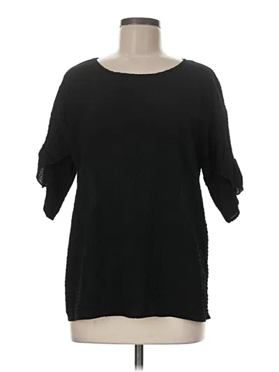 Pre-owned Ethyl 3/4 Sleeve Top Black Boatneck Tops