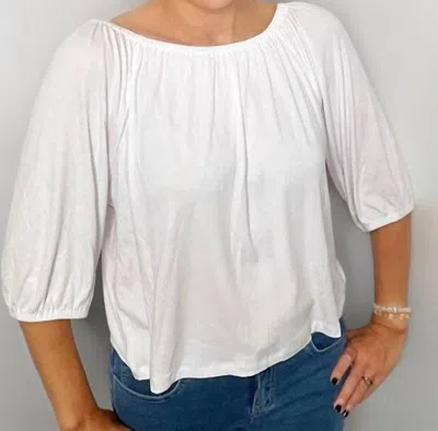 Ethyl Brussels Peasant Top In White