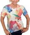 Ethyl Come And Go Dashing Colorful Tee Top In Multi Bright In Gold