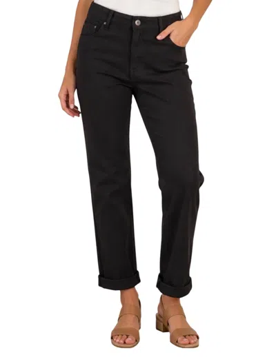 Ethyl High-waisted Straight Leg Jean In Black In Animal Print