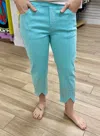Ethyl Sparkle Crop Jean In Seafoam In Blue