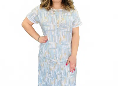 Ethyl Tee Shirt Style Blouse In Multi In Blue